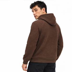 Vente en gros de sweat-shirts à capuche pour hommes en tricot gaufré, décontractés, à manches longues, style streetwear personnalisé, usine de vêtements - Product Image 3