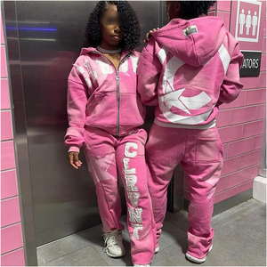 Conjuntos Deportivos de Forro Polar Térmico Transpirable y Resistente al Viento con Logotipo Personalizado, Conjuntos de Sudadera y Pantalones Deportivos de 2 Piezas para Hombre - Product Image 6