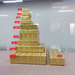 Großhandel 3,5x3,5x1 Zoll Kraft karton Schmucks cha tullen mit Prägung Kleine Geschenk verpackung Fall für Halsketten Armbänder - Product Image 6