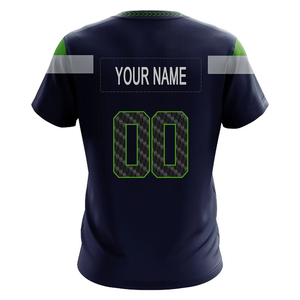 Camiseta de Fútbol Americano Personalizada para Hombre, Cuello en V, Manga Corta, Impresión Sublimada, 00, Poliéster que Absorbe la Humedad, Ropa Deportiva de Equipo - Product Image 3