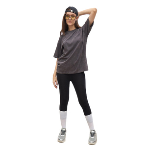 T-shirt oversize délavé à l'acide pour femme, en coton, style streetwear décontracté, fournisseur d'usine OEM pour marque privée, t-shirt femme délavé à l'acide - Product Image 3