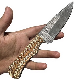 มีดเหล็กดามัสกัส ใบมีดแบบ Fixed Blade ปลายแหลม ด้ามจับแบบผสมผสาน ขนาด 20 ซม. - Product Image 3