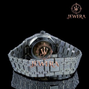 Custom Luxury Hip Hop Moissanite Diamond Watch with Stainless Steel Bracelet for Fashion Retail and Wholesale Supply - Product Image 3
