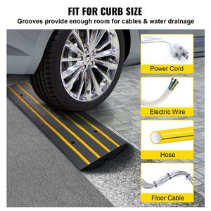 Rampa per cordolo in gomma 15T resistente 2.6 \ "copertura per cavo altezza - Product Image 3