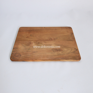 Planche à découper en bois de teck écologique, épaisseur 1,5 cm, passe au lave-vaisselle, durable pour hacher, trancher et servir - Product Image 3