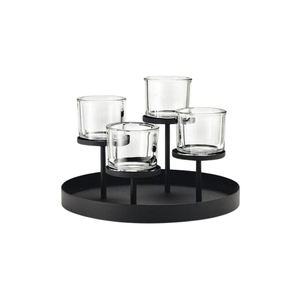 Ensemble de 2 bougeoirs en fer forgé à la main, finition noire mate, pour un décor minimaliste de chambre, idéal pour offrir, pour la cuisine - Product Image 4