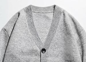 Suéter Gris de Punto Acrílico Grueso, Chaqueta Informal con Botones al Frente, Suéter de Manga Larga, Capa Cálida para Combinar, Cárdigan Personalizado para Hombre - Product Image 4