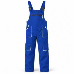 Salopette de travail pour homme avec logo OEM, bordures contrastées, poches cargo, bretelles réglables, vêtements de travail industriels pour artisans - Product Image 1