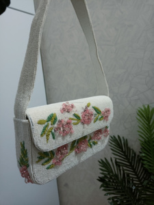 Bolso de Mano de Moda con Cuentas y Bordado Geométrico de Perlas Hecho a Mano, Multicolor, para Primavera/Verano, Ideal para Fiestas - Product Image 3