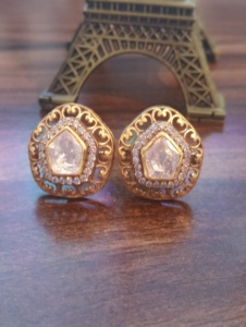 Pendientes de Plata Chapados en Oro, Estilo Vintage, Forma Pentagonal, Joyería Clásica de Compromiso para Mujer, Pendientes de Moda - Product Image 1