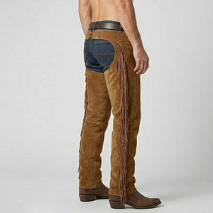 Premium Suede Hide Western Horse Riding <b>Chaps</b> Full Length Protective Legwear Bespoke Design OEM Wholesale Factory - Product Image 3