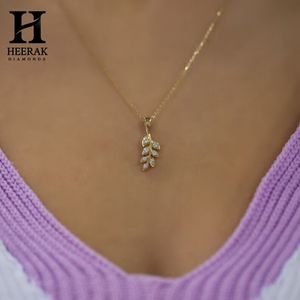 Leaf Lab Grown Diamond Pendant Necklace for Women Nature Inspired Fine Jewellery Custom Jewellery <b>Gift</b> For Women - Product Image 2