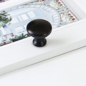 Industrial Grade Minimalist Round Furniture <b>Knob</b> Durable Zinc Alloy Handle in Matte <b>Black</b> for Modern Kitchen Cabinets Drawers - Product Image 4