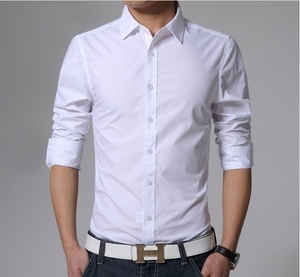 เสื้อเชิ้ตผู้ชายคอตั้งทรงสลิม แขนยาว ผ้าไม่ยับ สวมใส่สบาย เหมาะสำหรับธุรกิจและลำลอง - Product Image 3