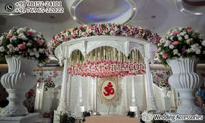 มันดาปงานแต่งงานแบบอินเดียที่มีสไตล์ น้ำหนักเบา ตกแต่งด้วยดอกไม้ สำหรับงานแต่งงานแบบฮินดู รูปแบบมันดาปพระพิฆเนศ ที่สหรัฐอเมริกาและเนเธอร์แลนด์ - Product Image 4