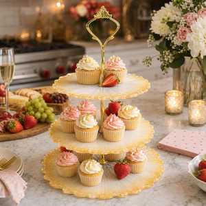 Elegante Soporte de Resina para Pastel, para Celebraciones de Cumpleaños, Exhibición de Pasteles, Soporte de Postres Hecho a Mano para Bodas, Fiestas, Cenas en Casa y Eventos - Product Image 1