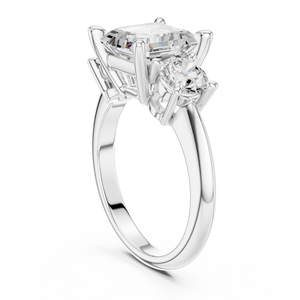 Anillo de Lujo de Oro Blanco Sólido de 14K con Diamante Cultivado en Laboratorio de Corte Asscher y Engaste de Puntas, Anillo de Compromiso Solitario, Joyería Certificada GRA - Product Image 3