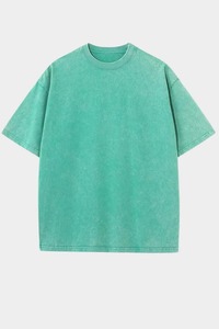 T-shirt en coton rose surdimensionné personnalisé pour hommes et femmes, col rond, lourd, uni, streetwear, décontracté, unisexe - Product Image 5
