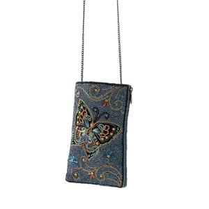 Pochette élégante pour téléphone avec broderie perlée pour filles, sac à téléphone en perles de rocaille avec broderie florale - Product Image 1