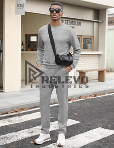 RELEVO INDUSTRIES Survêtement Homme à Capuche Sportif Hiver Décontracté Imprimé Uni 100% Coton Respirant Séchage Rapide Léger 2 Pièces - Product Image 3