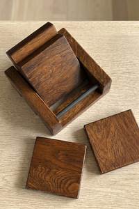 Posavasos de madera Terr wood Design, redondos, hechos a mano, de madera natural, estilo Wabi Sabi, juego de posavasos para mesa. - Product Image 5