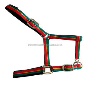 สายจูงม้าไนลอนแบบสองสี ดีไซน์ลายทาง ทำด้วยมือ มีหลายสีและหลายขนาด พร้อมอุปกรณ์ปรับได้ - Product Image 2