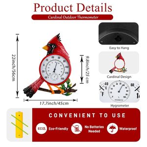 Termómetro de Pared Exterior Grande con Higrómetro, Termómetro Decorativo Fácil de Leer para Interiores y Exteriores, para Patio - Product Image 2