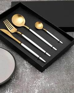 Classic Dining Spoon Set Cutlery Set Resin Handle Metal Spoon Serving Set Reliable Kitchen <b>Tools</b> for Buffet Catering Table Setup - Product Image 4