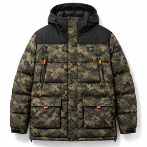 Full Sublimation Custom Printed Graphic Private Label Streetwear Oversized <b>Men</b> Puffer <b>Jacket</b> Bulk - Product Image 1