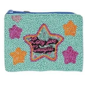 Monedero de nailon suave con cremallera, bordado a mano con cuentas, diseño de corazón vintage, rojo y blanco, hecho a mano, regalo de San Valentín - Product Image 1