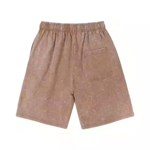 Ensemble 2 pièces d'été pour homme style urbain : T-shirt vintage délavé respirant avec logo personnalisé en polyester/coton épais et short - Product Image 4