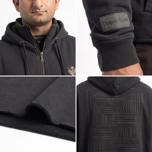 Custom <b>Men's</b> Heavyweight Oversized <b>Half</b> <b>Zip</b> Fleece Winter Hoodie Vintage Wash Drop Shoulder Raw Hem Streetwear Pullover 100% - Product Image 4