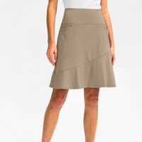 Jupes-shorts de sport taille haute pour femmes grandes tailles, avec poches, douces, respirantes et écologiques, idéales pour la course et le tennis