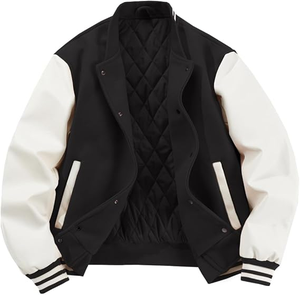 Custom High Quality Canvas Stand Collar Waterproof Breathable Quick Dry Front Winter Varsity Jacket for Women and <b>Men</b> - Product Image 4