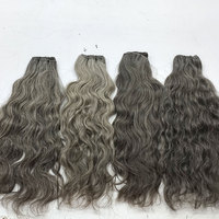 EXTENSIONS DE MEILLEURE QUALITÉ EN SEL ET POIVRE INDIENS CHEVEUX GRIS CHEVEUX CRUS EXTENSIONS INDIENNES AVEC CUTICULES ALIGNÉES