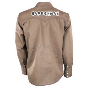 Chemises de travail FR pour hommes, 7,5 oz, 100 % coton, imperméables, avec boutons-pression, pour mécaniciens et soudeurs, vente directe usine - Product Image 5