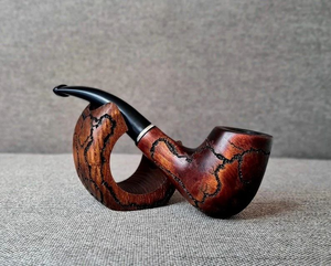 FAIZA CRAFT Pipa de Fumar de Madera Hecha a Mano por Artesanos, Forma Personalizada, Boquilla de Cuerno Negro, Acabado Lacado, Artesanía Tradicional en Madera - Product Image 2