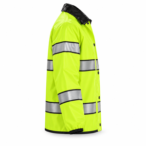 Gilet de sécurité réfléchissant personnalisé haute visibilité J. ARTHUR avec logo sur mesure, fermeture éclair élastique sur le devant, vêtements de travail pour hommes EN ISO 20471 - Product Image 3