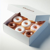Cajas de Regalo Plegables de Lujo Personalizables para Donuts, Cupcakes, Sushi, Chicle y Postres, con Laminado Mate y Grabado en Relieve, Aptas para Alimentos
