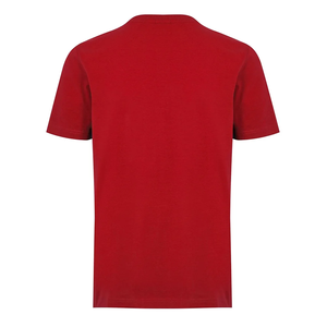 เสื้อยืดแขนสั้นผู้ชายสีแดงพิมพ์ลายการ์ตูนหมีเท็ดดี้บาสเก็ตบอลสไตล์สตรีทคอกลมทรงปกติผ้าฝ้ายเจอร์ซีย์ - Product Image 3
