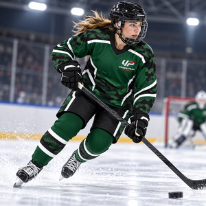 Uniforme de hockey sobre hielo Elite con franjas llamativas en las mangas, construcción de jersey refinada y estilo distintivo para equipos competitivos. - Product Image 5