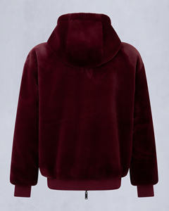 เสื้อฮู้ดผู้ชายสีแดงเบอร์กันดี พรีเมียม OEM ODM ผ้าฟลีซ ซิปหน้า ทรงปกติ สีพื้น เรียบง่าย สวมใส่สบาย ระบายอากาศได้ดี เหมาะสำหรับฤดูหนาว - Product Image 2