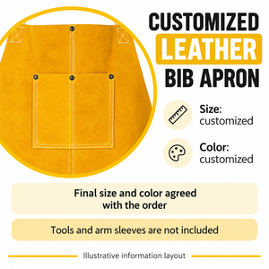 Customized Leather <b>Bib</b> <b>Apron</b> Made in Pakistan for Work and Craft Use - Product Image 3