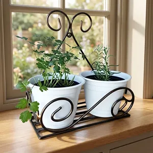Support mural en métal pour plantes, étagère porte-pot de fleurs en fer pour balcon, jardin, intérieur, extérieur, décoration de la maison - Product Image 5