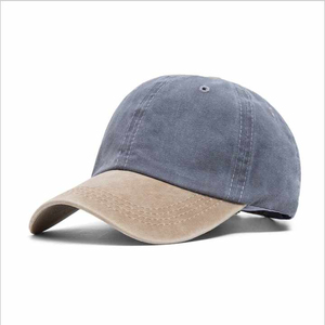 Unisex Cotton Baseball Cap 6-Panel Washed Gray Yellow Brim Adjustable Fitted Casual Spring <b>Summer</b> <b>Hat</b> - Product Image 3