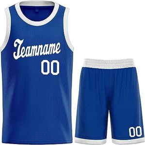 Tenue de basketball style streetwear, maillot coupe athlétique avec short assorti, prête pour les tournois, 100% polyester, nouveautés. - Product Image 1