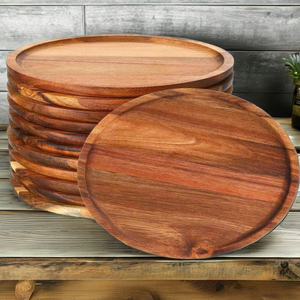 Bandeja de Servir Ovalada de Madera de Acacia de Color Natural, Antideslizante, de Lujo y Duradera, para Uso en Interiores y Exteriores, Elegante para la Sala de Estar en Vietnam - Product Image 1