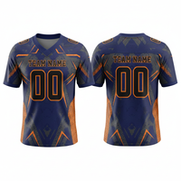 Maillot de football américain personnalisé pour adultes, respirant, à manches courtes, t-shirt de sport, uniforme d'équipe personnalisé, 100% polyester