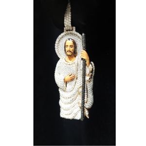 Collier Pendentif Jésus Iced Out Plaqué Or avec Cristaux, Bijou Religieux Chrétien Unisexe pour Hommes et Femmes, Idéal au Quotidien, Disponible au Meilleur Prix - Product Image 1