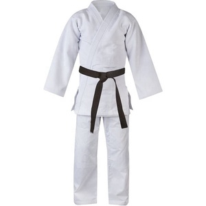 Kimono de karaté blanc pour garçons, 100% coton respirant, coupe classique, uniforme d'arts martiaux pour enfants avec ceinture noire - Product Image 1